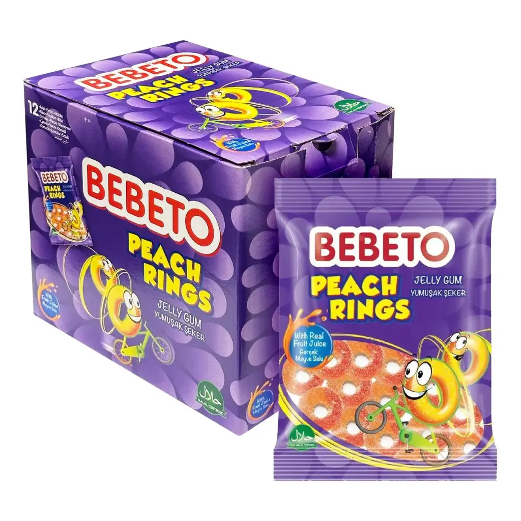 Bebeto peach rings 24x18g