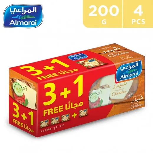Almarai Slice Cheddar 3+1free