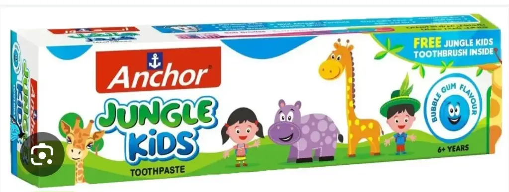 Anchor Jungle Kids T/Paste Bubble Gum+T/B Free