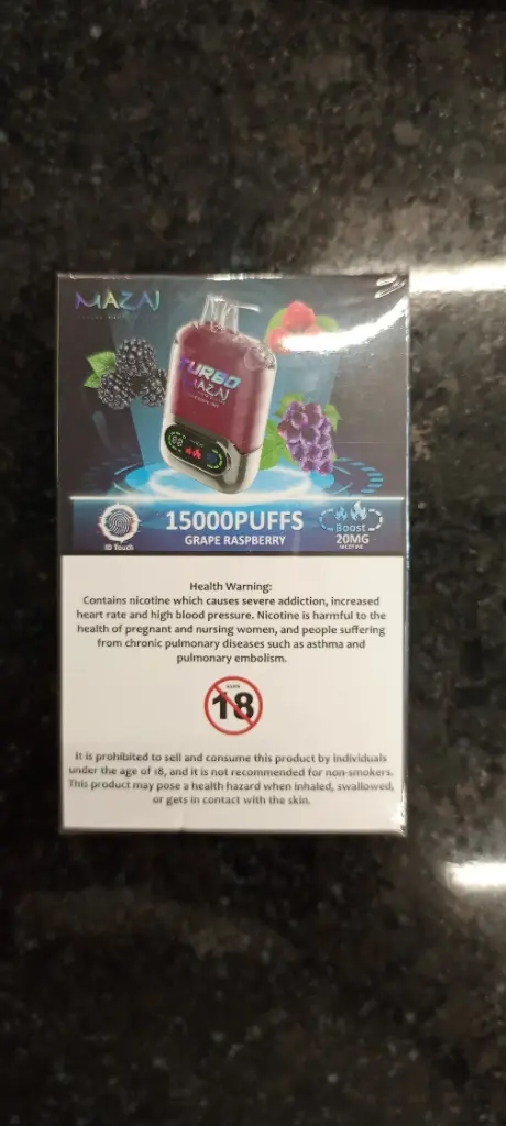 Mazaj Turbo (Grape RaspBerry)15000puffs 20mg 